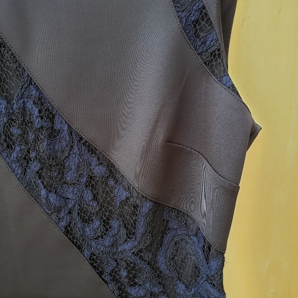 Rachel Roy Black / Navy Lace Scuba Sheath Dress 12 - Picture 5 of 14